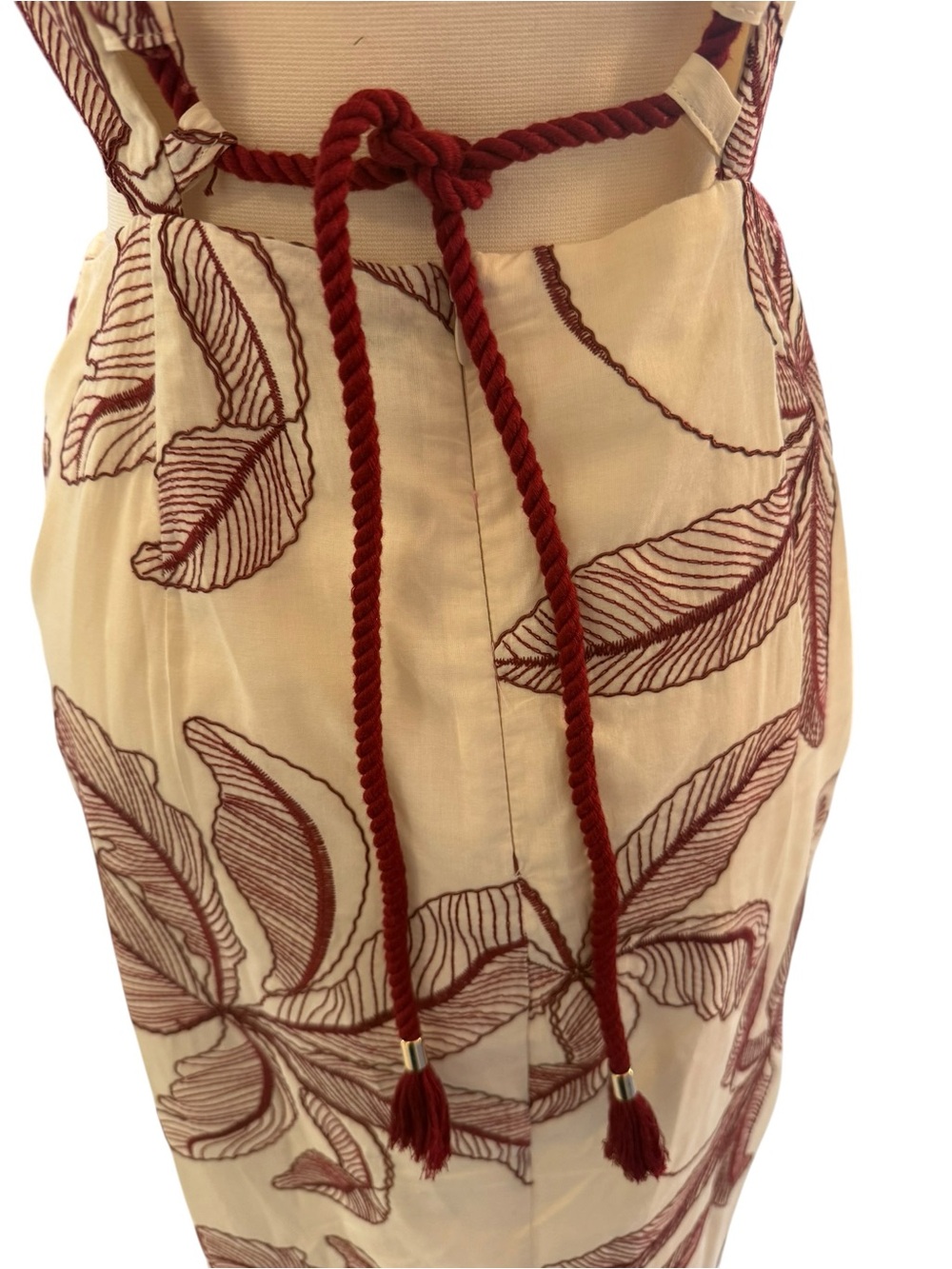 Zara Cut Out Embroidered Midi Dress - Picture 8 of 9